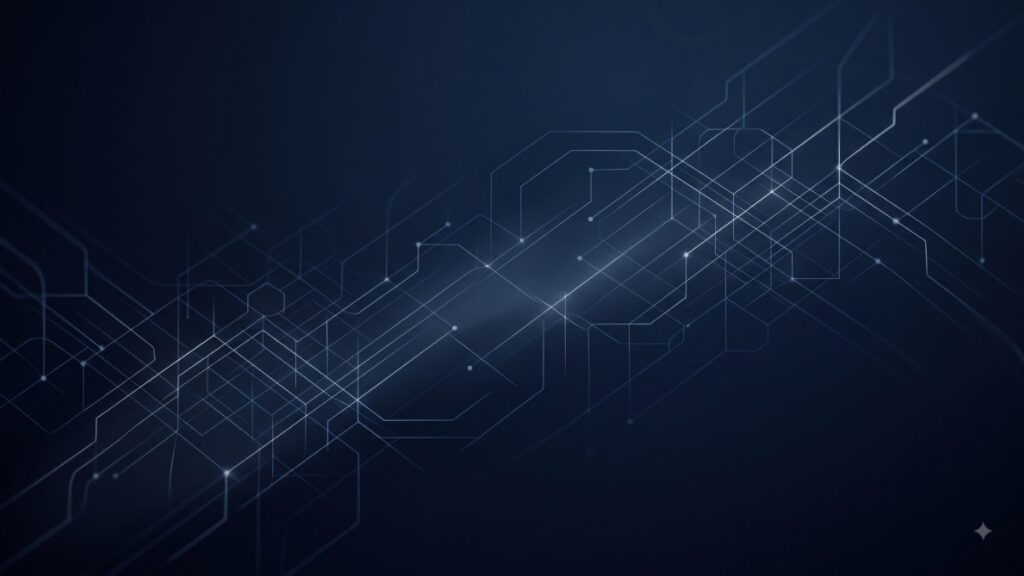 Abstract network of light lines representing artificial intelligence litigation