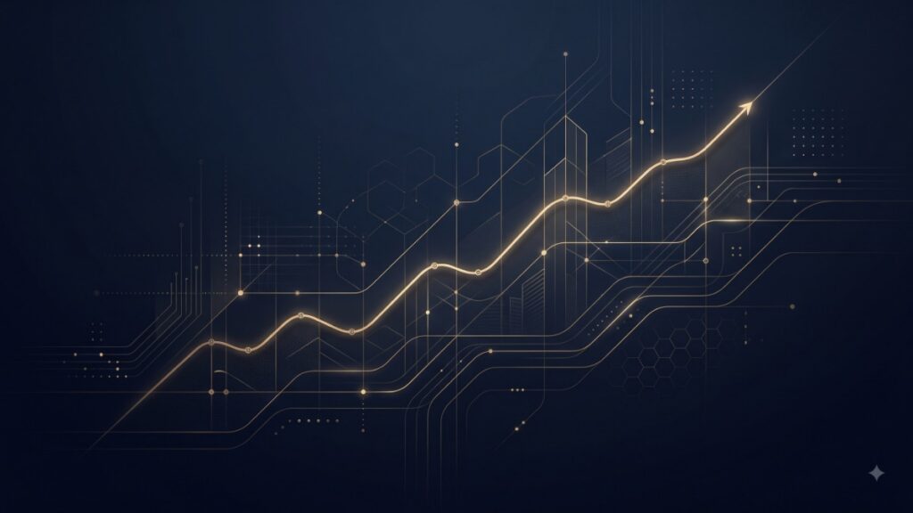 Abstract upward trend line representing securities regulation